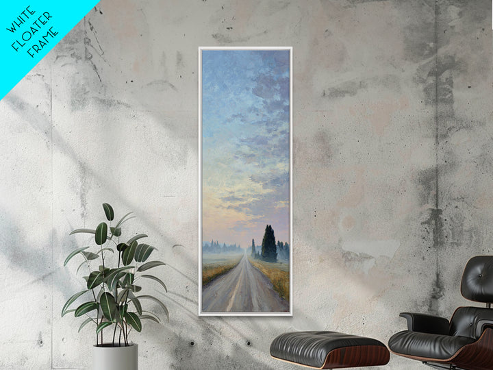 Old Country Road Canvas Print, Landscape Art, Farmhouse Decor, Living Room Decor, Fine Art, Horizon, Floral Wall Art, LAN-1x3-56