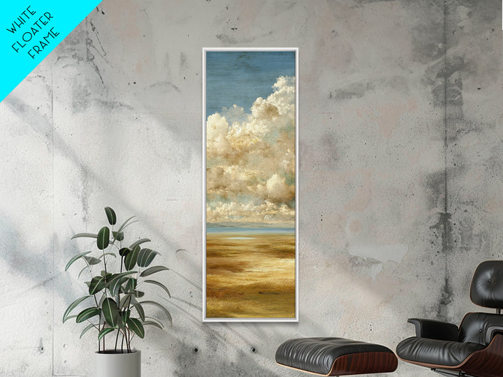 Golden Wheat Field Beneath Huge Clouds Canvas Print, Landscape Art, Original Art, Living Room Decor, Fine Art, Horizon, LAN-1x3-60