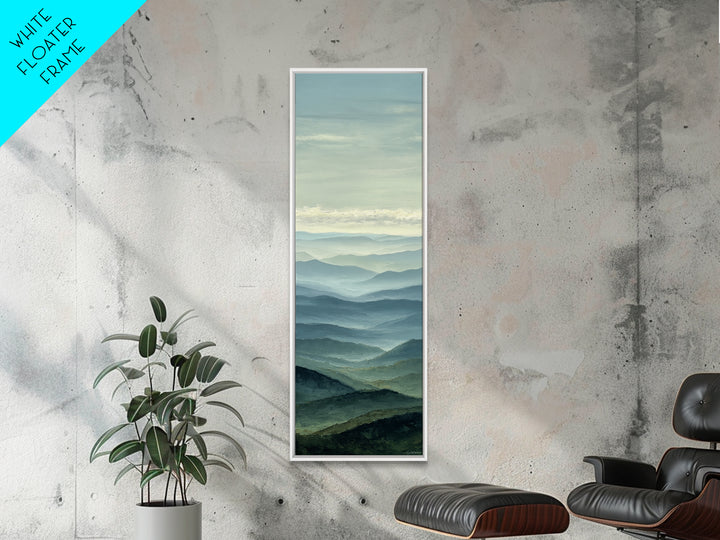 Rolling Green Hills Framed Canvas Print, Landscape Art, Luxury Decor, Living Room Decor, Fine Art, Horizon, Digital Art, LAN-1x3-66