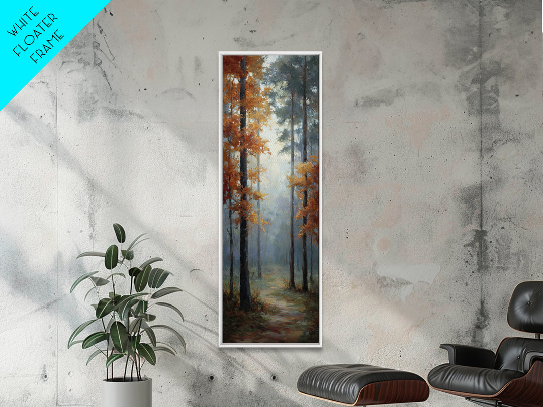 Autumn Forest Path Framed Canvas Print, Landscape Art, Wall Art, Living Room Decor, Fine Art, Horizon, Framed Wall Art, LAN-1x3-69