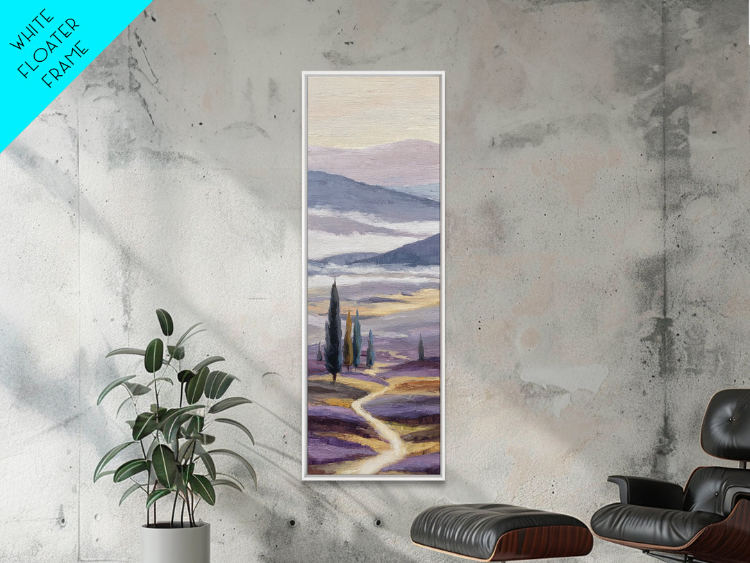 Lavender Field Leading to Distant Hills Canvas Print, Landscape Art, Room Decor, Living Room Decor, Fine Art, Horizon, LAN-1x3-94