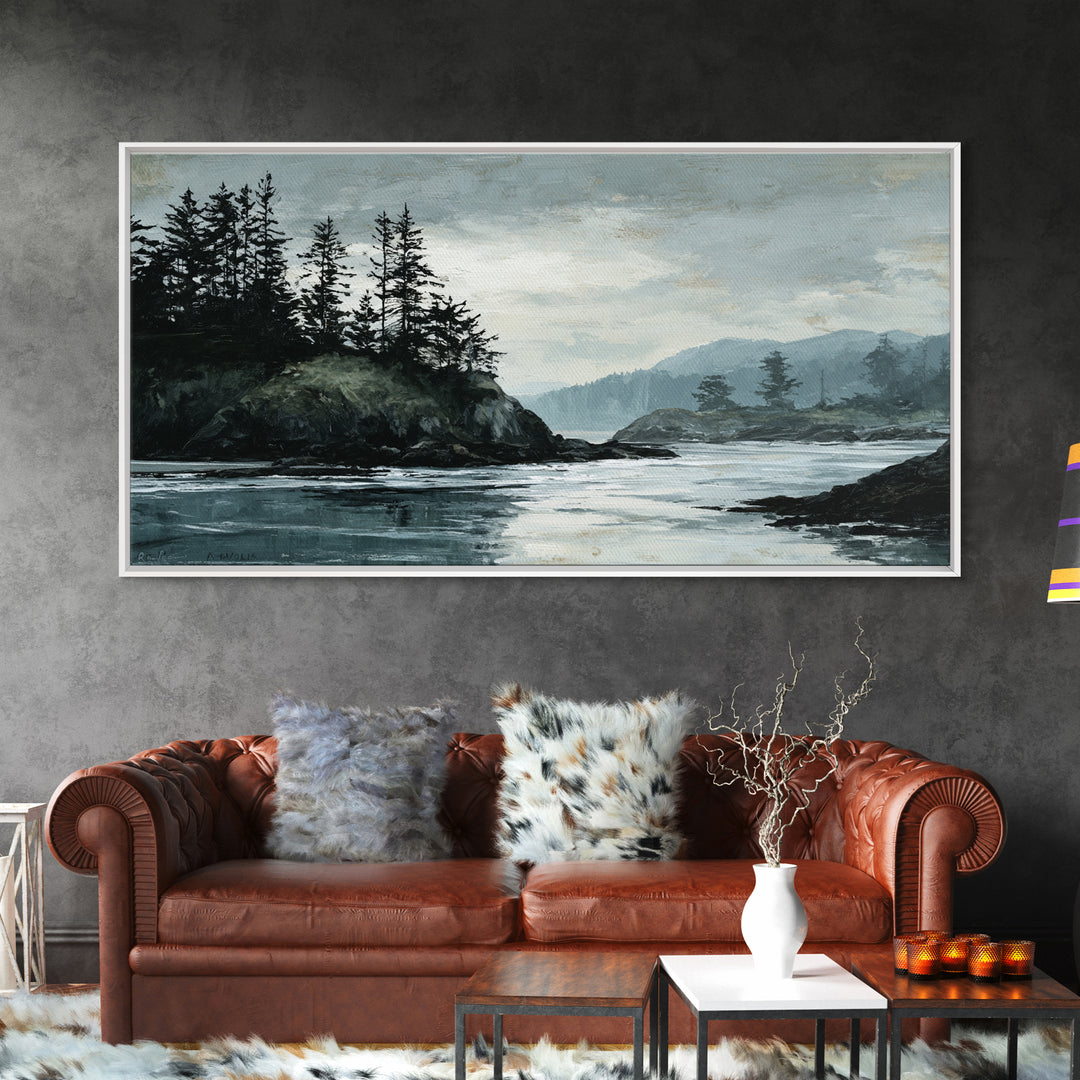 Volcanic Black Beach Canvas Print, Landscape Art, Art Prints, Living Room Decor, Fine Art, Horizon, Abstract Wall Art, LAN-2x1-58