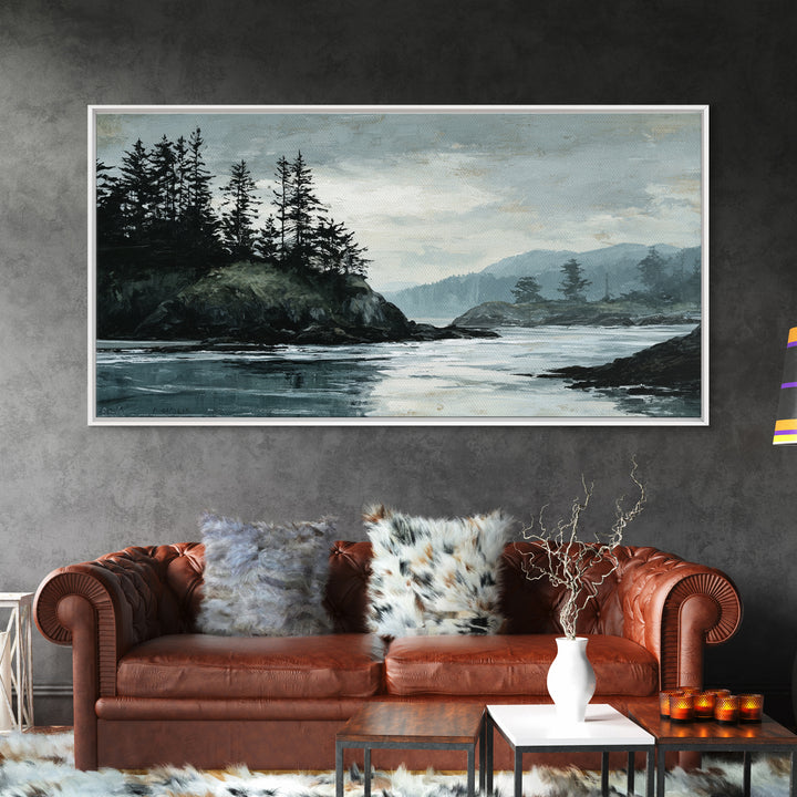 Volcanic Black Beach Canvas Print, Landscape Art, Art Prints, Living Room Decor, Fine Art, Horizon, Abstract Wall Art, LAN-2x1-58