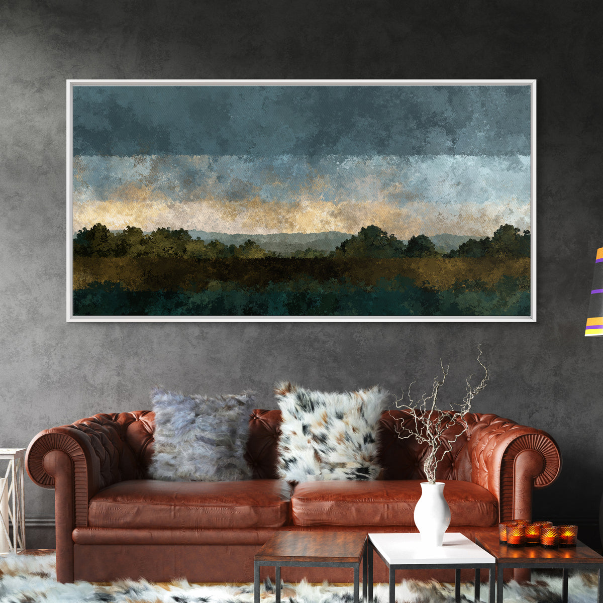 Old Country Road Canvas Print, Landscape Art, Printable Wall Art, Living Room Decor, Oil Painting, Horizon, Horizontal Wall Art, LAN-2x1-64