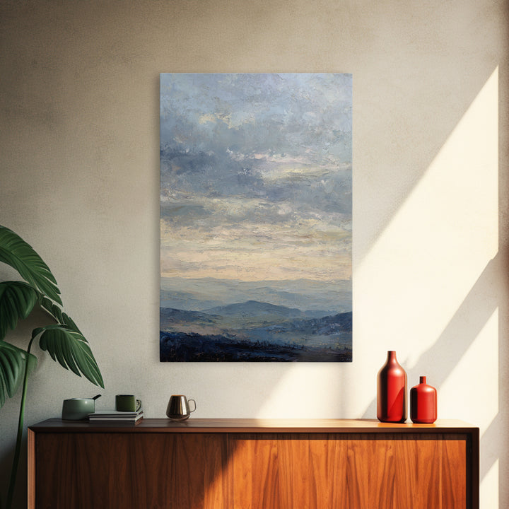 Storm Clouds over an Open Prairie Canvas Print, Landscape Art, Original Painting, Living Room Decor, Fine Art, Horizon, LAN-2x3-35