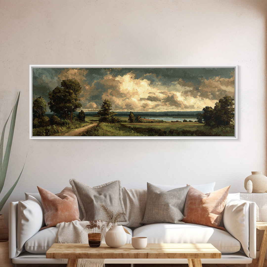 Old Country Road Canvas Print, Landscape Art, Gallery Decor, Living Room Decor, Fine Art, Horizon, Wall Art, Home Decor, LAN-3x1-36
