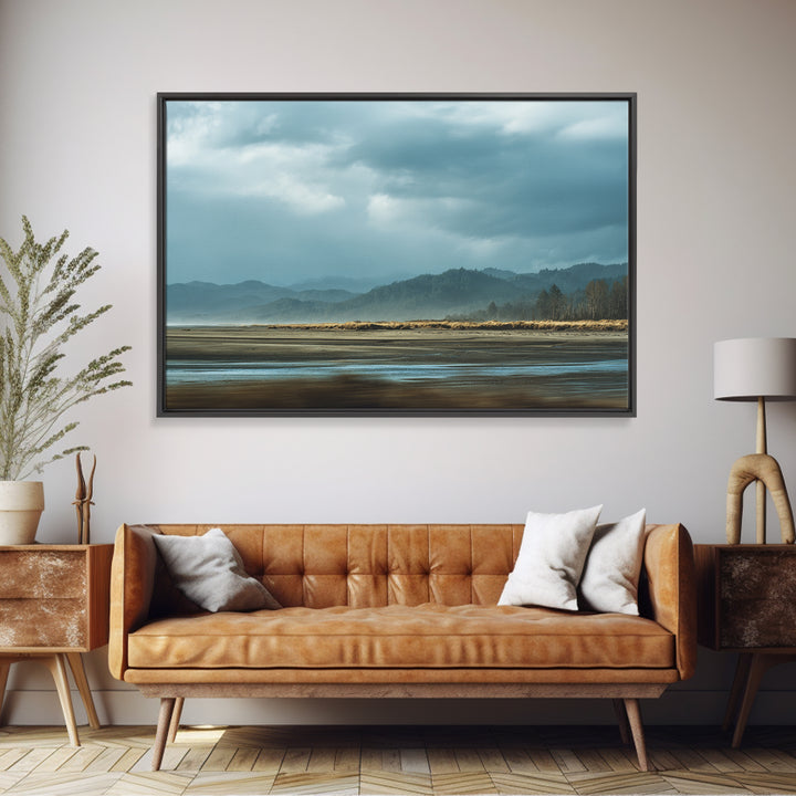 Volcanic Black Beach Canvas Print, Landscape Art, Boho Wall Art, Living Room Decor, Fine Art, Horizon, Neutral Decor, LAN-3x2-42
