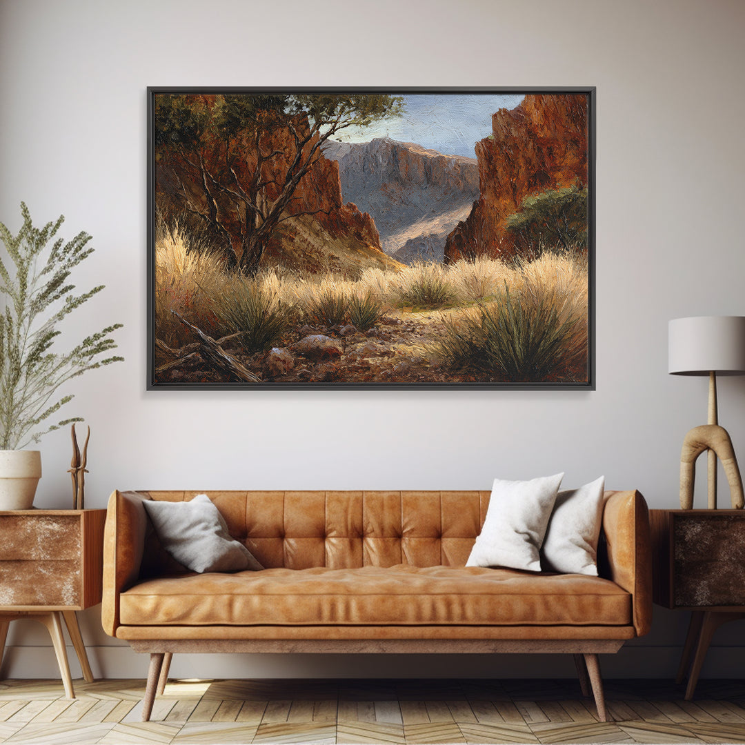 Red Canyon Walls Framed Canvas Print, Landscape Art, Fine Art Print, Living Room Decor, Fine Art, Horizon, Digital Prints, LAN-3x2-81
