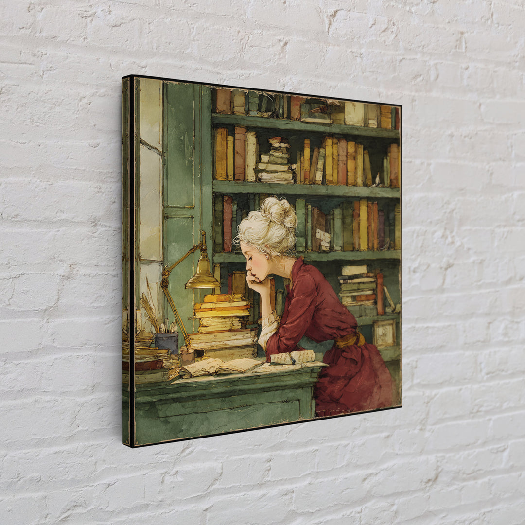 Classical Scholar Portrait Canvas Print, Library Art, Halloween Wall Decor, Library Decor, Oil Painting, Archive, LIB-1x1-10