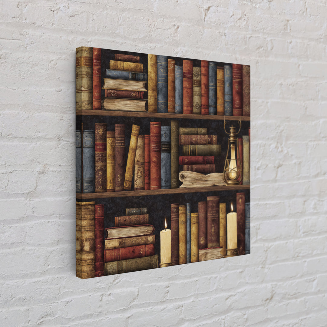 Library Shelf Pattern Canvas Print, Library Art, Gallery Decor, Library Decor, Fine Art, Archive, Wall Art, Home Decor, LIB-1x1-59
