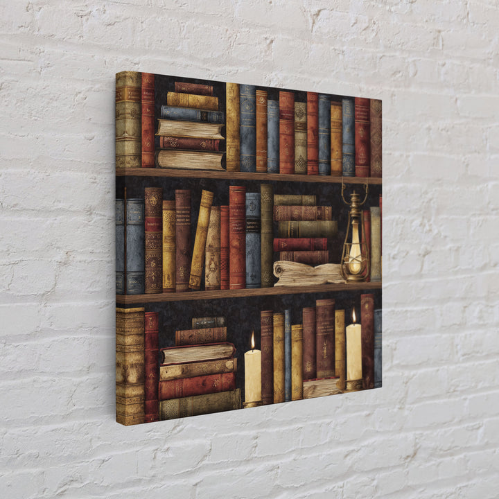 Library Shelf Pattern Canvas Print, Library Art, Gallery Decor, Library Decor, Fine Art, Archive, Wall Art, Home Decor, LIB-1x1-59