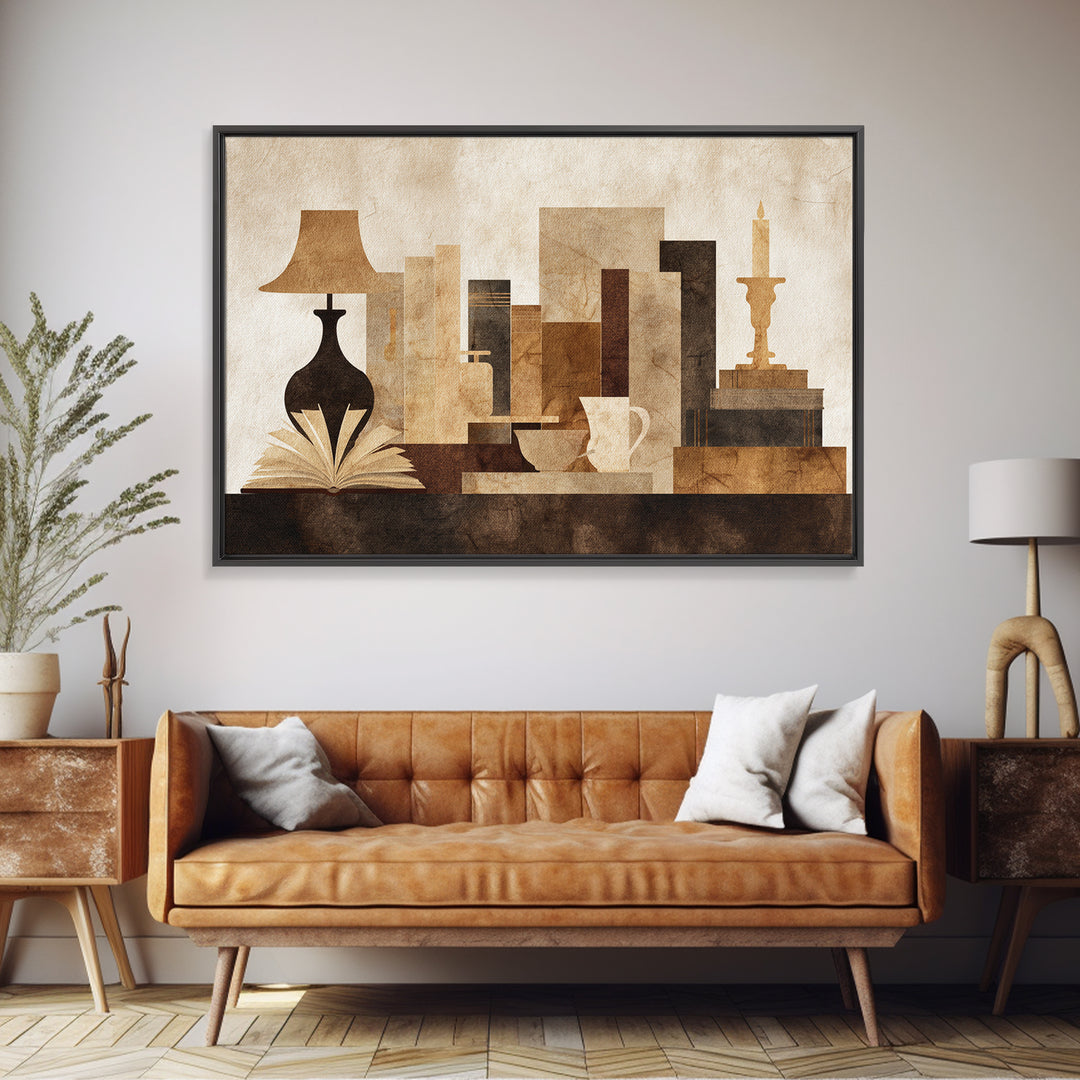 Minimal Book Silhouette Framed Canvas Print, Library Art, Gallery Decor, Library Decor, Fine Art, Archive, Wall Art, Home Decor, LIB-3x2-69
