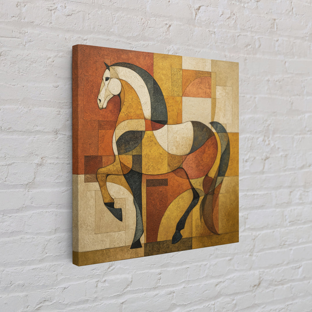 Abstract Horse Formed from Graceful Contour Framed Canvas Print, Line Art, Aesthetic Prints, Living Room Decor, Abstract Art, LIN-1x1-100