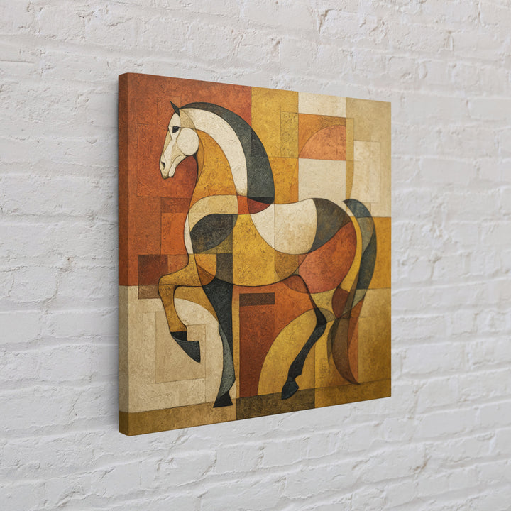 Abstract Horse Formed from Graceful Contour Framed Canvas Print, Line Art, Aesthetic Prints, Living Room Decor, Abstract Art, LIN-1x1-100