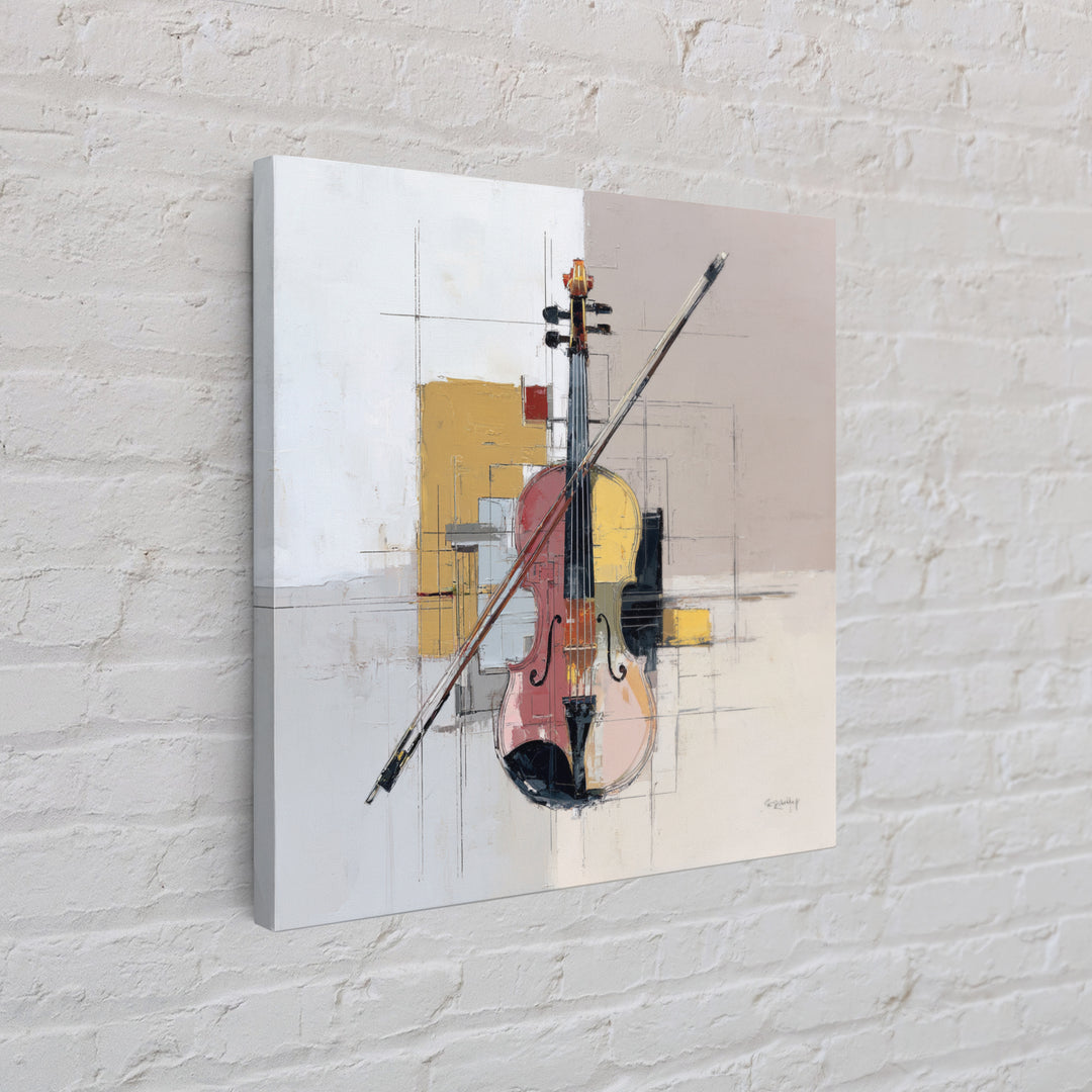 Single Line Violin and Bow Canvas Print, Line Art, Wall Art Print, Living Room Decor, Abstract Art, Line, Gallery Wall Set, LIN-1x1-23