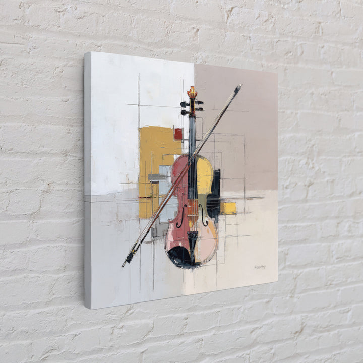 Single Line Violin and Bow Canvas Print, Line Art, Wall Art Print, Living Room Decor, Abstract Art, Line, Gallery Wall Set, LIN-1x1-23