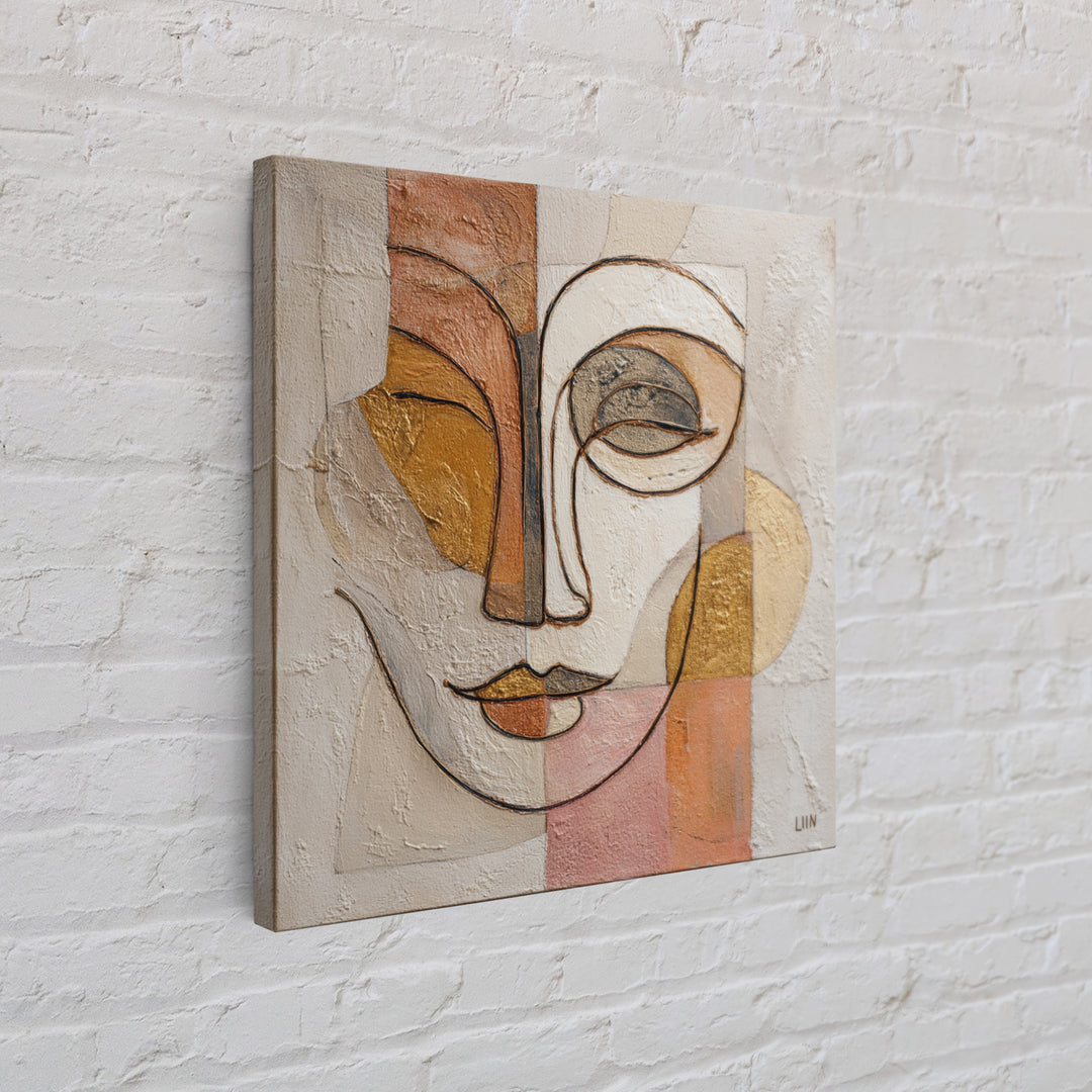 Continuous Line Female Face Canvas Print, Line Art, Art, Living Room Decor, Oil Painting, Line, Boho Wall Decor, Boho Decor, LIN-1x1-25