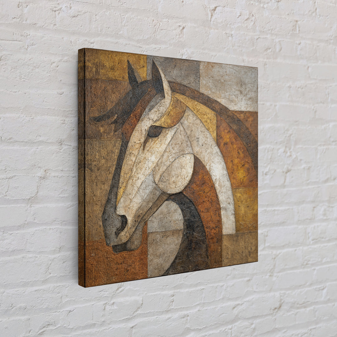 Abstract Horse Formed from Graceful Contour Framed Canvas Print, Line Art, Printable Wall Art, Living Room Decor, Line, LIN-1x1-28