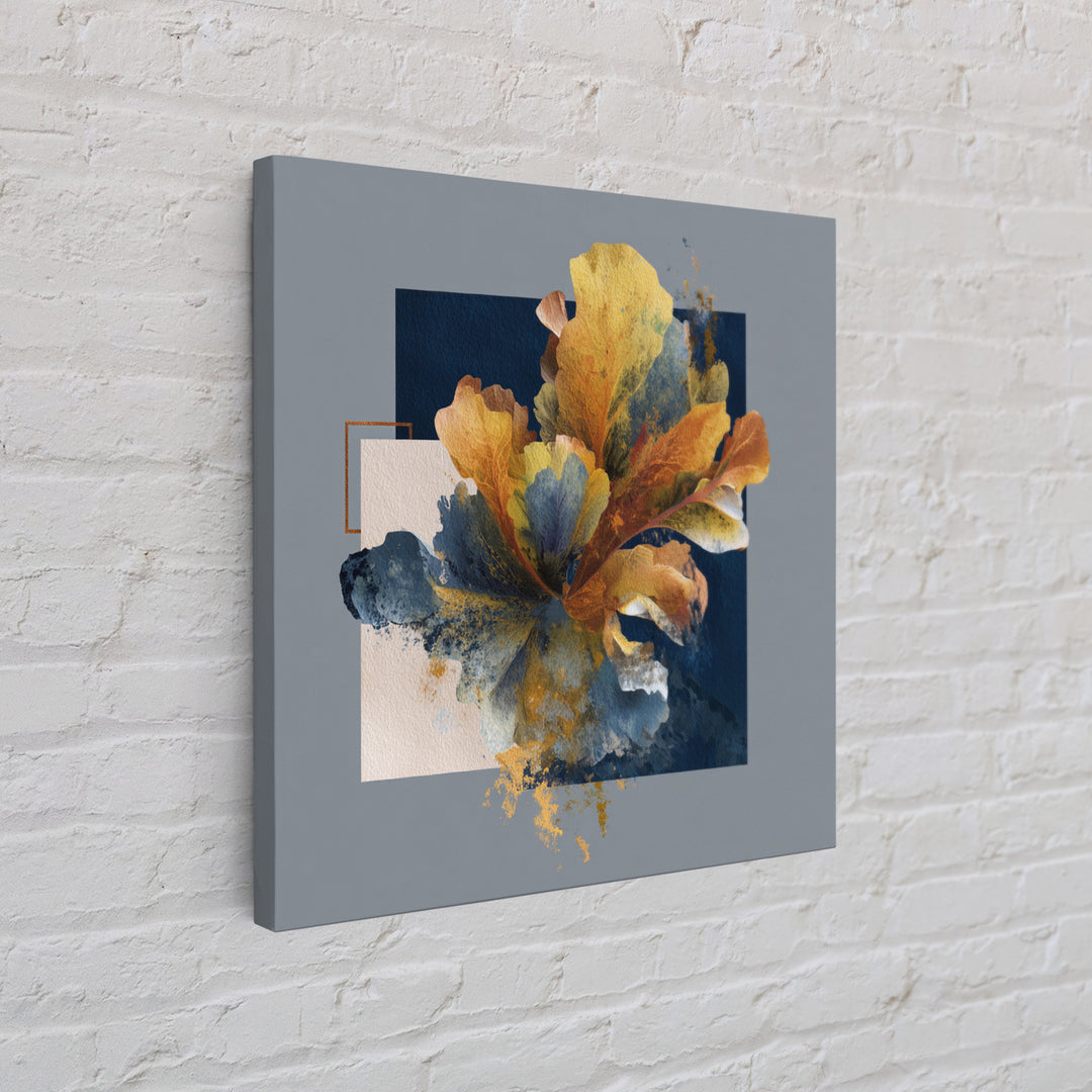 Face and Flower Blended into One Contour Framed Canvas Print, Line Art, Gallery Decor, Living Room Decor, Fine Art, Line, LIN-1x1-32