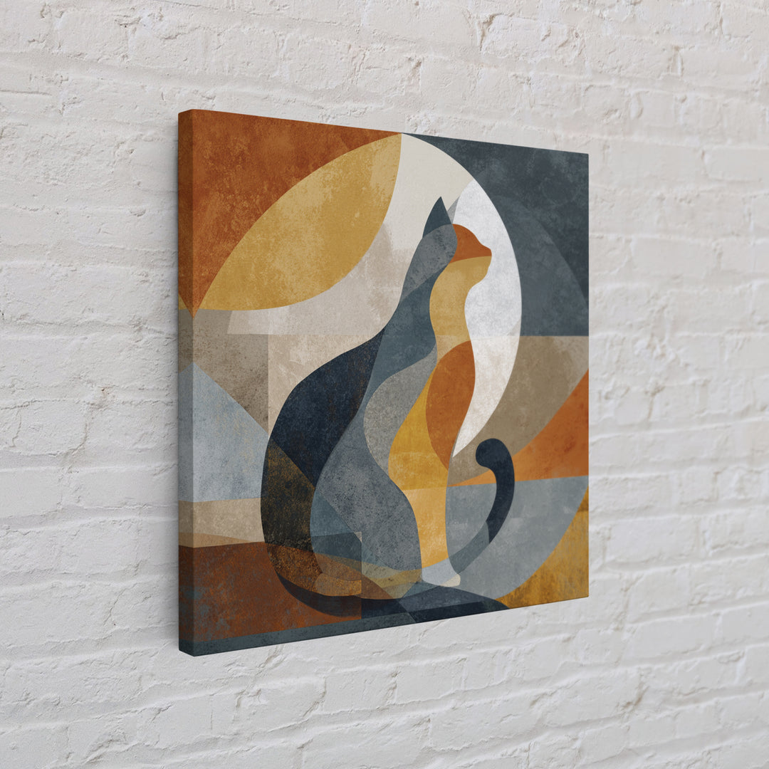 Monoline Cat Stretching Canvas Print, Line Art, Fine Art Print, Living Room Decor, Abstract Art, Line, Custom Portrait, LIN-1x1-54