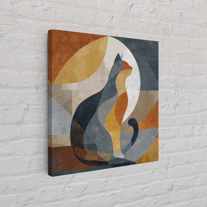 Monoline Cat Stretching Canvas Print, Line Art, Fine Art Print, Living Room Decor, Abstract Art, Line, Custom Portrait, LIN-1x1-54
