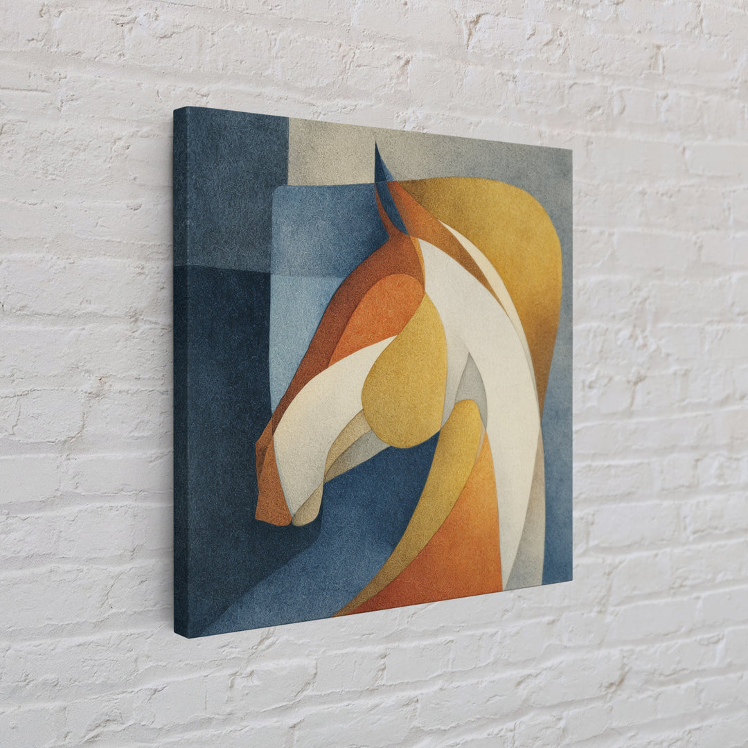 Abstract Horse Formed from Graceful Contour Canvas Print, Line Art, Living Room Art, Living Room Decor, Abstract Art, Line, LIN-1x1-76