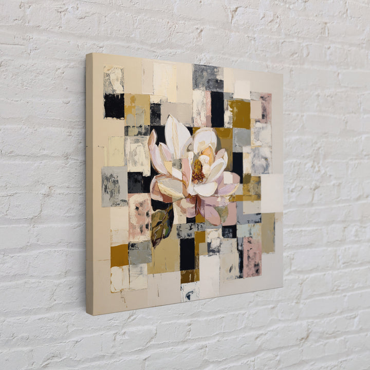 Face and Flower Blended into One Contour Framed Canvas Print, Line Art, Digital Wall Art, Living Room Decor, Oil Painting, Line, LIN-1x1-8