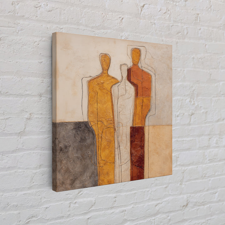 Abstract Family Figures Framed Canvas Print, Line Art, Digital Wall Art, Living Room Decor, Fine Art, Line, Minimalist Wall Art, LIN-1x1-96
