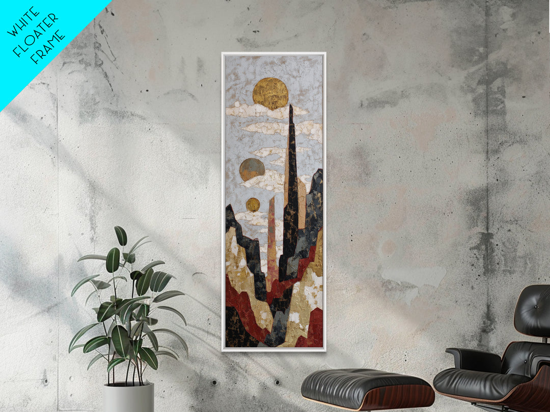 Black Line Mountains Canvas Print, Line Art, Neutral Decor, Living Room Decor, Oil Painting, Line, Wall Decor, Custom Portrait, LIN-1x3-22