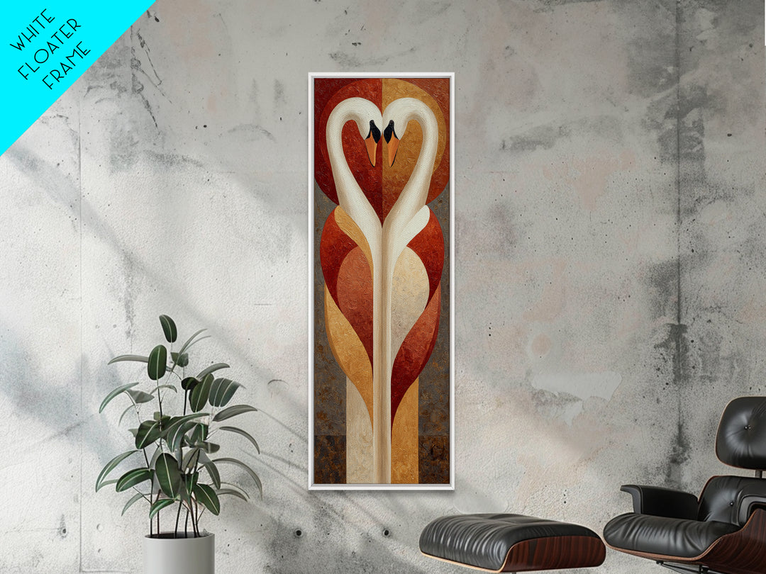 Two Swans Forming a Heart Shape Canvas Print, Line Art, Wall Art Print, Living Room Decor, Abstract Art, Line, Gallery Wall Set, LIN-1x3-28