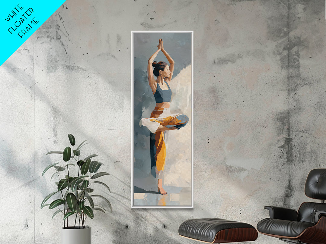 Single Line Yoga Pose Framed Canvas Print, Line Art, Decor, Living Room Decor, Abstract Art, Line, Living Room Wall Art, LIN-1x3-29