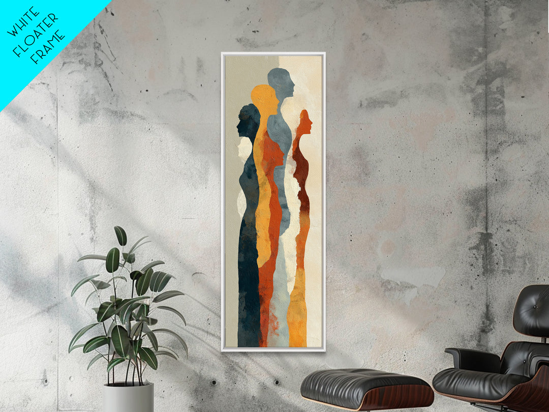 Abstract Family Figures Canvas Print, Line Art, Minimalist Wall Art, Living Room Decor, Fine Art, Line, Fine Art Print, LIN-1x3-60
