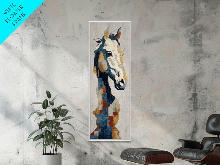 Abstract Horse Formed from Graceful Contour Framed Canvas Print, Line Art, Black and White Art, Living Room Decor, Abstract Art, LIN-1x3-64