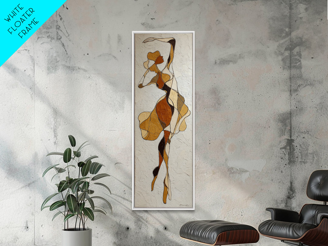 Continuous Line Dancer Framed Canvas Print, Line Art, Decor, Living Room Decor, Fine Art, Line, Living Room Wall Art, LIN-1x3-91
