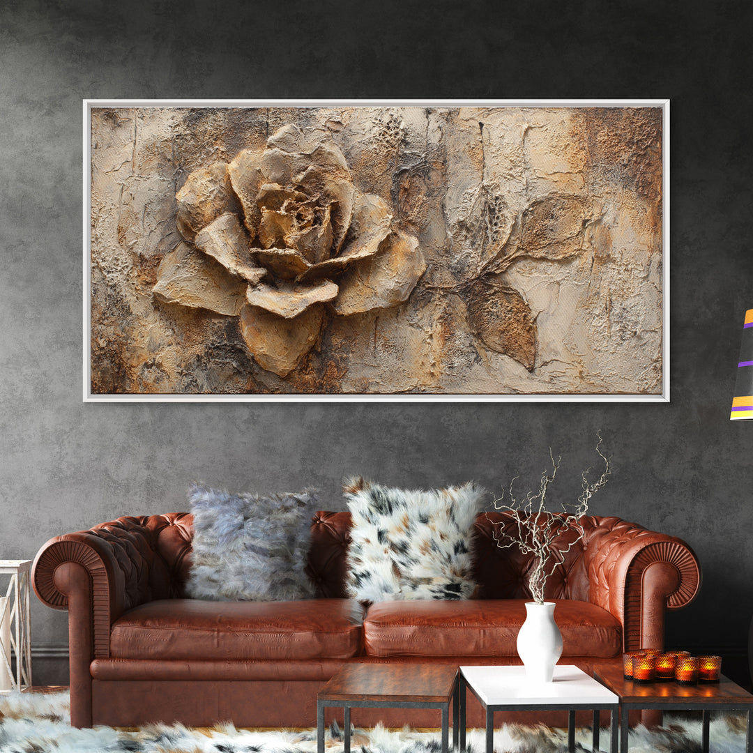 Face and Flower Blended into One Contour Framed Canvas Print, Line Art, Wall Art, Living Room Decor, Watercolor Art, Line, LIN-2x1-28