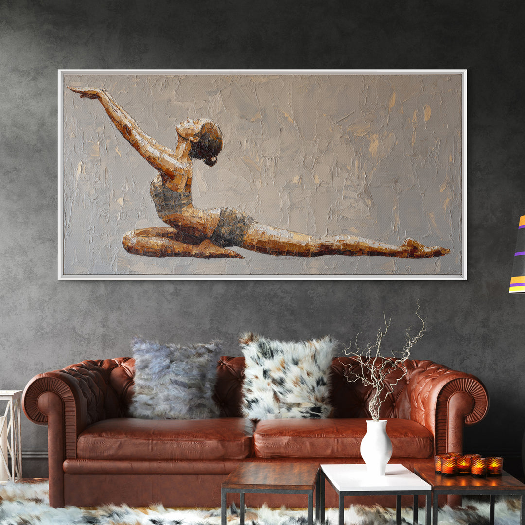 Single Line Yoga Pose Framed Canvas Print, Line Art, Boho Wall Art, Living Room Decor, Abstract Art, Line, Living Room Art, LIN-2x1-37