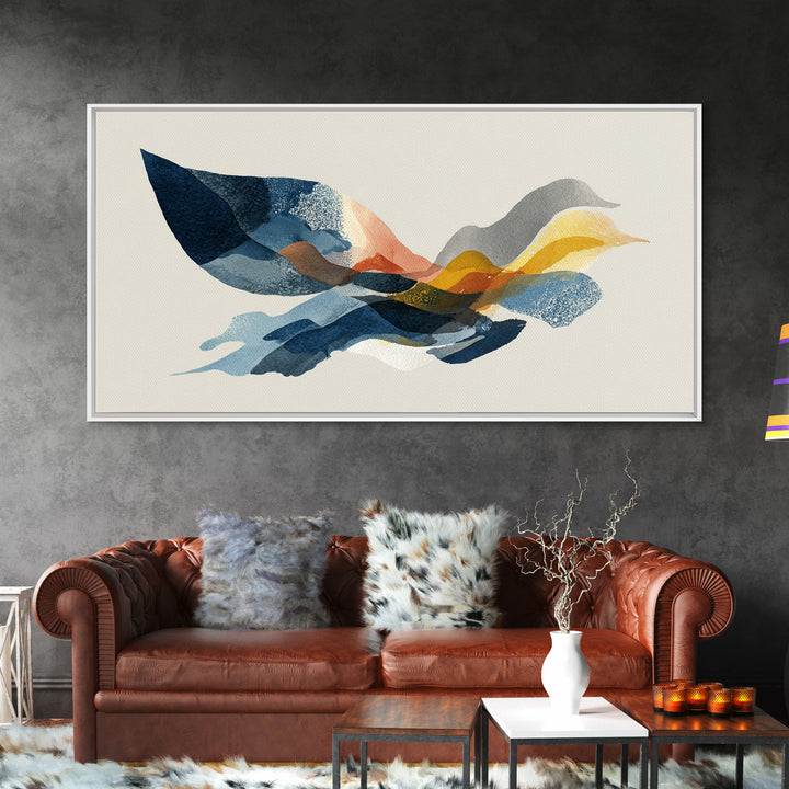 Minimal Angel Wing Contour Canvas Print, Line Art, Wall Art Print, Living Room Decor, Abstract Art, Line, Gallery Wall Set, LIN-2x1-41