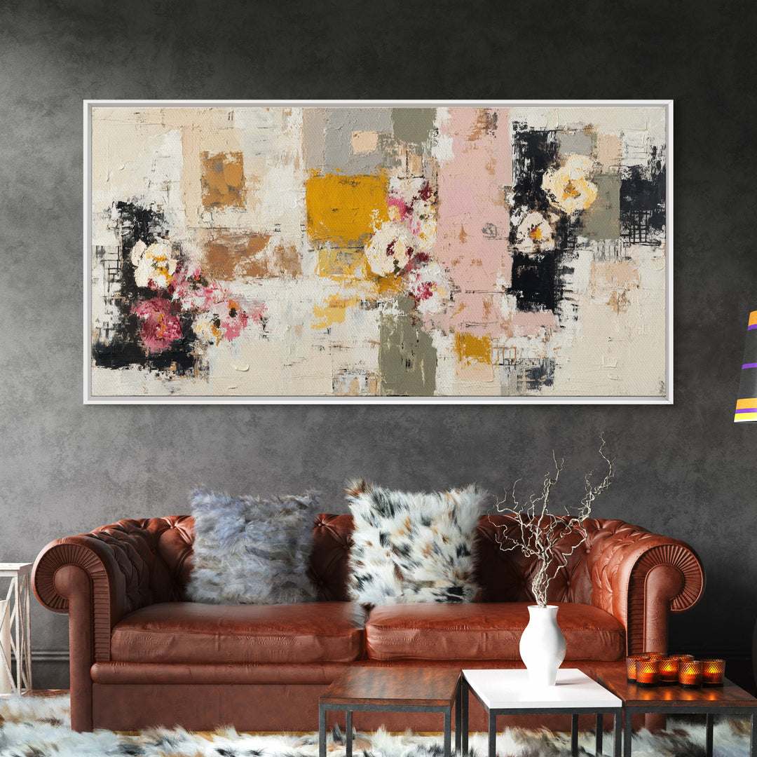 Face and Flower Blended into One Contour Canvas Print, Line Art, Printable, Living Room Decor, Watercolor Art, Line, LIN-2x1-52