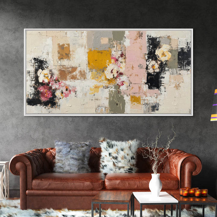 Face and Flower Blended into One Contour Canvas Print, Line Art, Printable, Living Room Decor, Watercolor Art, Line, LIN-2x1-52