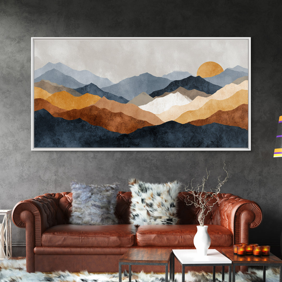 Black Line Mountains Canvas Print, Line Art, Canvas Art, Living Room Decor, Fine Art, Line, Jesus Wall Art, Gallery Wall Art, LIN-2x1-54