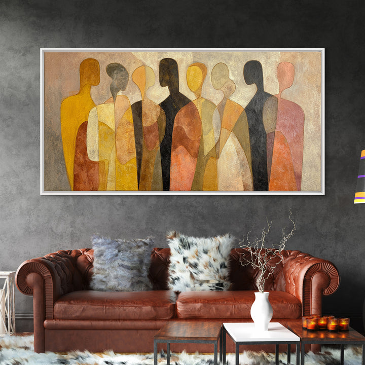 Abstract Family Figures Canvas Print, Line Art, Printable Art, Living Room Decor, Line, Gallery Wall Art, Portrait from Photo, LIN-2x1-68