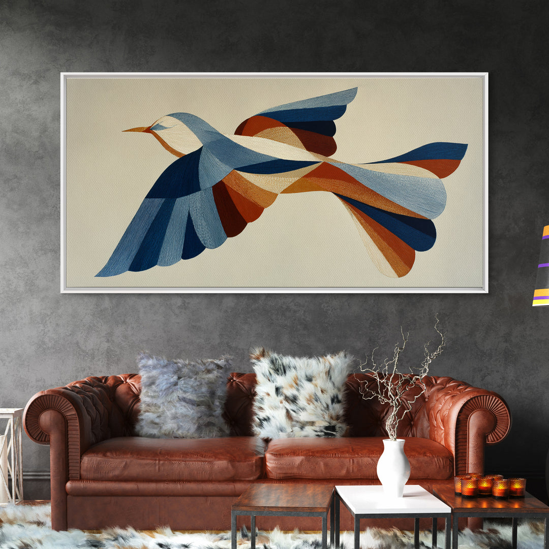 Single Line Bird Framed Canvas Print, Line Art, Digital Wall Art, Living Room Decor, Abstract Art, Line, Minimalist Wall Art, LIN-2x1-7