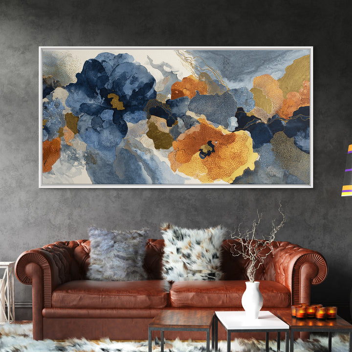 Face and Flower Blended into One Contour Canvas Print, Line Art, Living Room Wall Art, Living Room Decor, Fine Art, Line, LIN-2x1-76