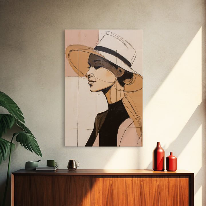 Line Drawing of a Woman Canvas Print, Line Art, Wall Art Print, Living Room Decor, Line, Gallery Wall Set, Bird Wall Art, LIN-2x3-27