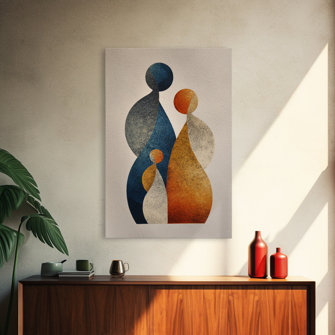 Abstract Family Figures Canvas Print, Line Art, Home Decor, Living Room Decor, Fine Art, Line, Modern Wall Art, Boho Wall Decor, LIN-2x3-32