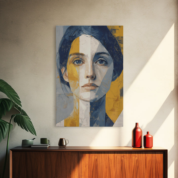 Minimal Eyes and Nose Composition Canvas Print, Line Art, Modern Wall Art, Living Room Decor, Fine Art, Line, Bird Wall Art, LIN-2x3-70