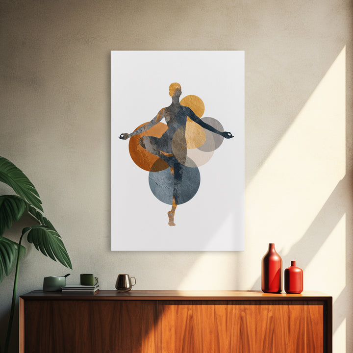 Single Line Yoga Pose Framed Canvas Print, Line Art, Black and White Art, Living Room Decor, Abstract Art, Line, LIN-2x3-73