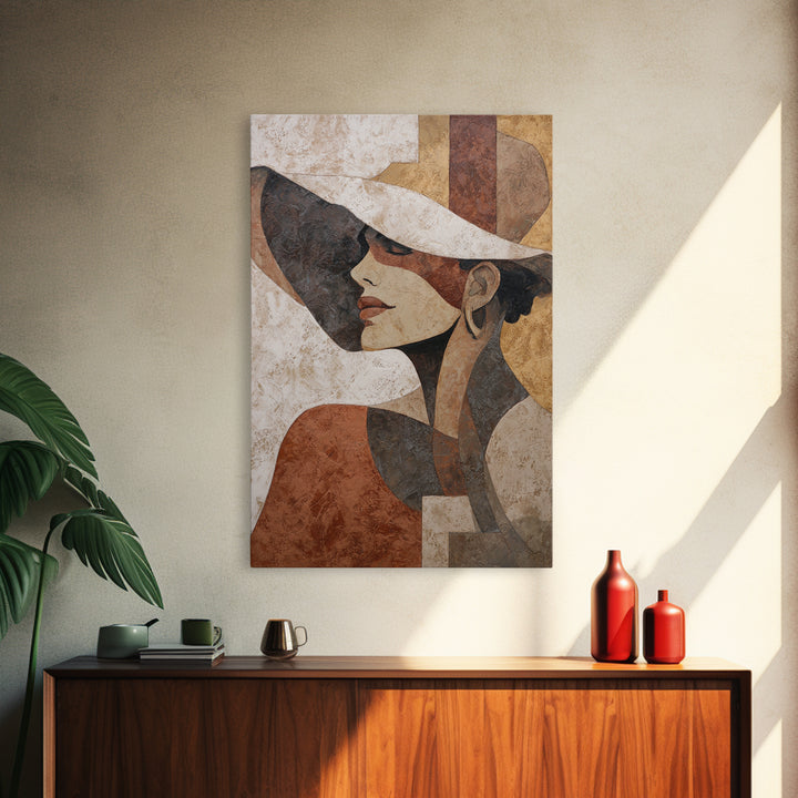 Line Drawing of a Woman Framed Canvas Print, Line Art, Aesthetic Prints, Living Room Decor, Fine Art, Line, Wall Art, LIN-2x3-75