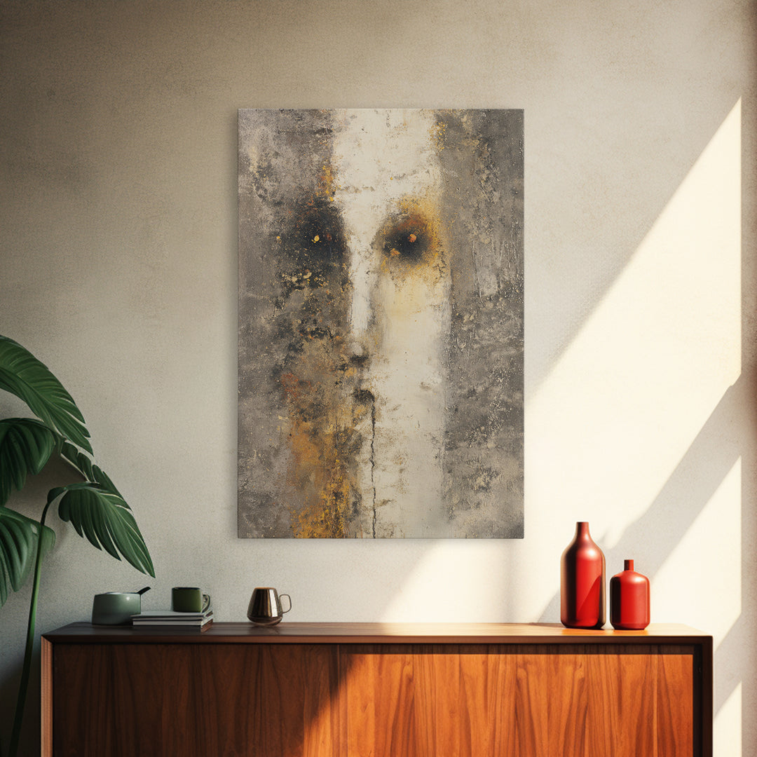Minimal Eyes and Nose Composition Framed Canvas Print, Line Art, Modern Art, Living Room Decor, Abstract Art, Line, LIN-2x3-94