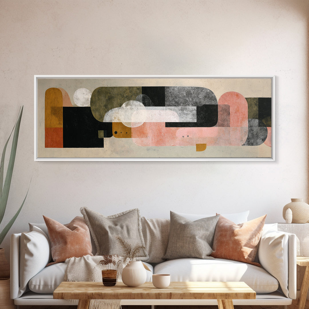 Minimal Eyes and Nose Composition Canvas Print, Line Art, Printable Art, Living Room Decor, Abstract Art, Line, LIN-3x1-30